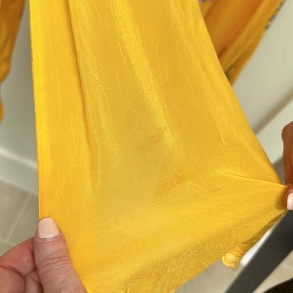 Johnny Was | L | Zeru Blouse | Yellow Button-down | Embroidered | Sunset - Picture 12 of 12